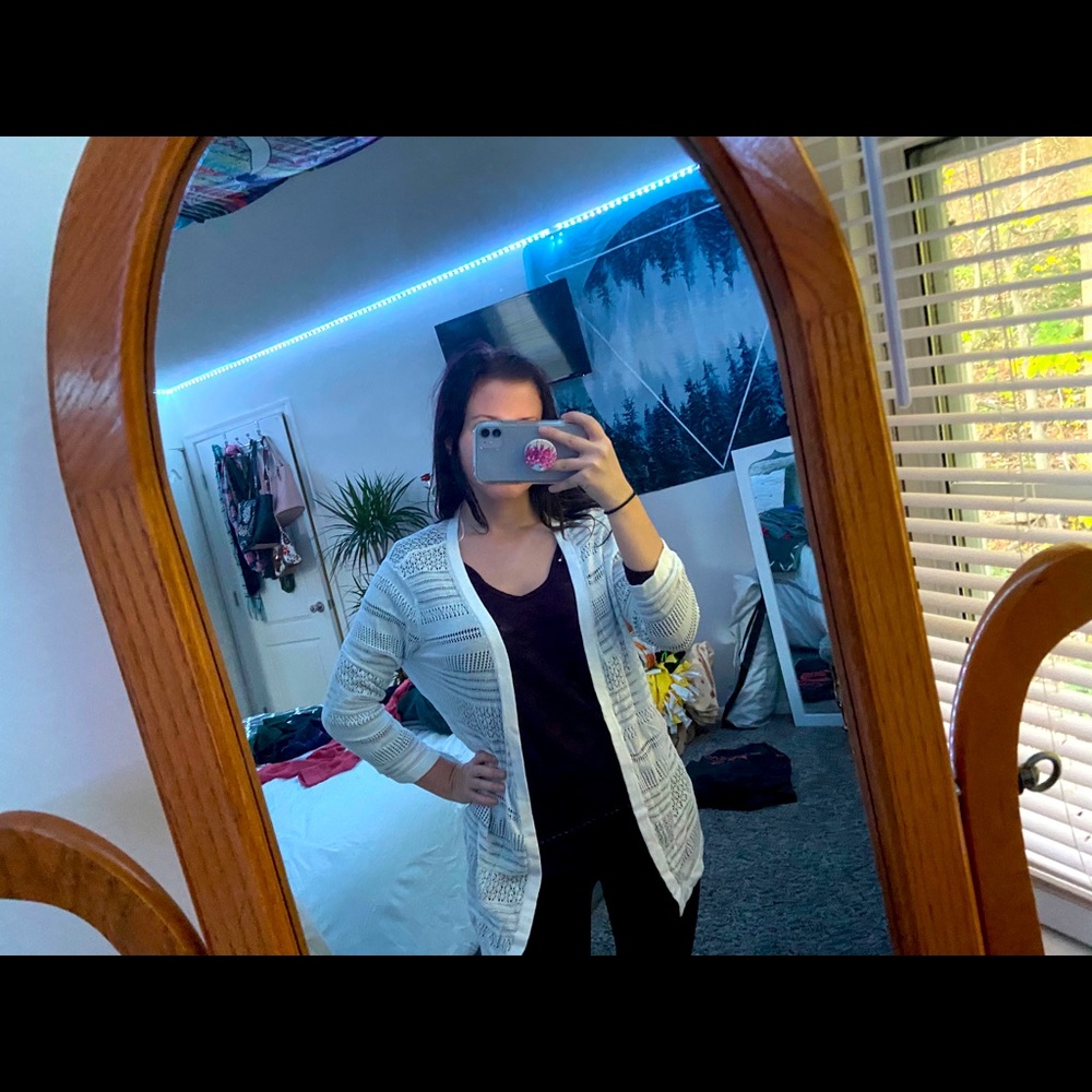 White cardigan
